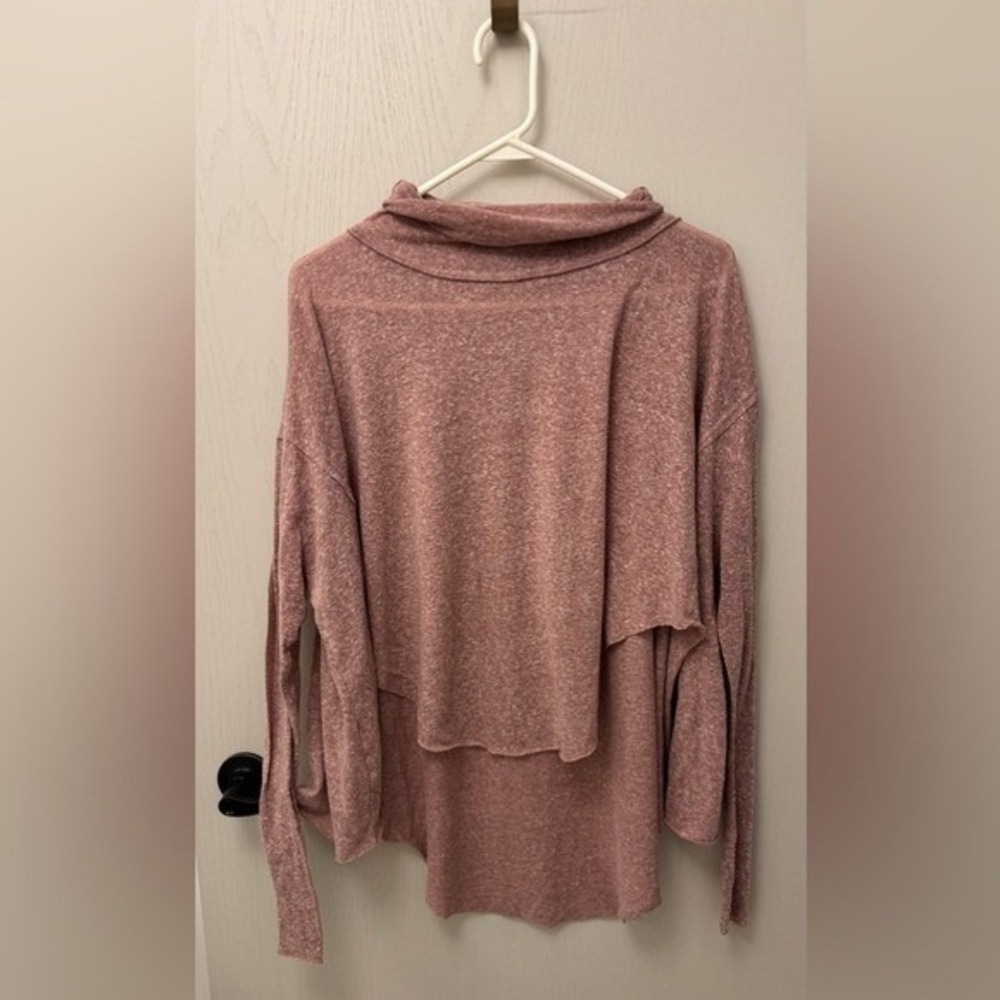 Intimately Free People Mauve Mock Neck High-Low Oversized‎ Knit Top Medium